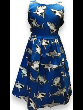 New Eva Rose Shark Print Girls Dress